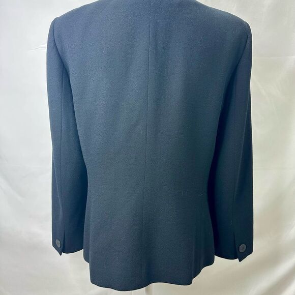 Liz Claiborne Vintage Black Double-Breasted 100% Wool Blazer Size 12P - Picture 5 of 8